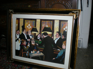 Exceptionally nice framed picture of “Yester Years Pool Players”